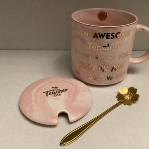 Pink Marble Ceramic Coffee cup, Teacher Application Gift Teacher CupFor Teacher